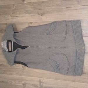Zara Basic Women's Medium Gray Full-Zip Sweater‎ Vest Wool